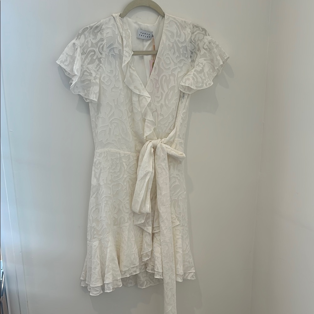 Tanya Taylor White Ruffle Dress